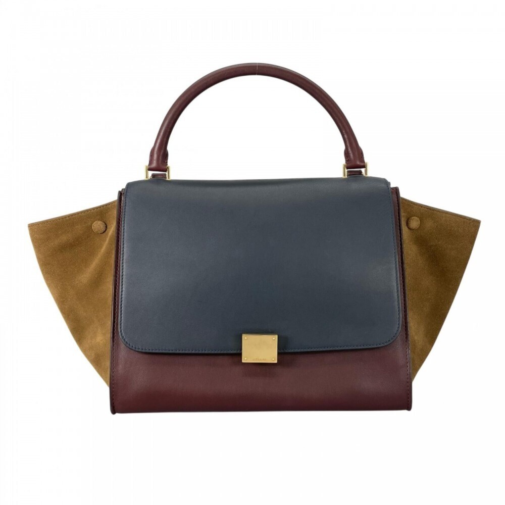 Celine handbag for women, CELINE F-SN-0152, leather, wine red, gold hardware. - Picture 1 of 16